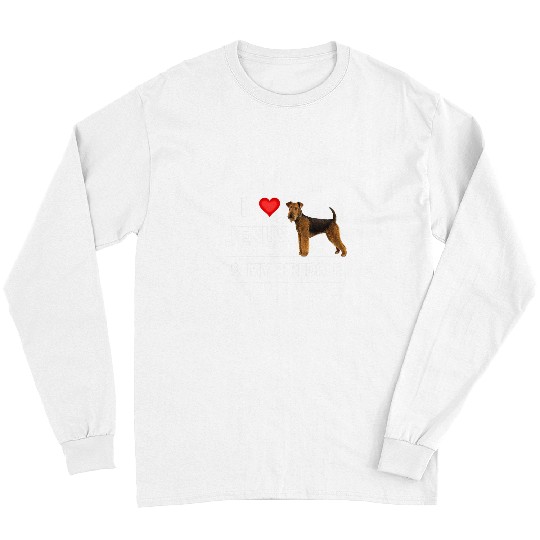 Airedale Terrier Pet Christian I Love Jesus and My Dog Mom Dad Pet Dog Long Sleeves
