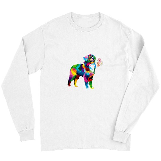 Bernese Mountain Pet colored Bernese Mountain dog colorful Berner flowers Long Sleeves