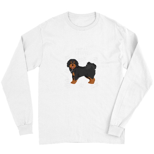 Cavapoo Pet Black and Tan Cavapoo Dog Anatomy Cute Funny Cavoodle Pet Long Sleeves