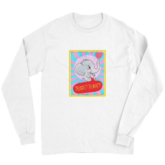 Funny Trumpet Elephants Lover Cute Baby Elephant Trumpet Funny Elephant Kids and Adults Long Sleeves