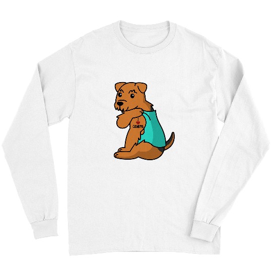 Airedale Terrier Pet I Love Grandma Tattoo Dog Long Sleeves