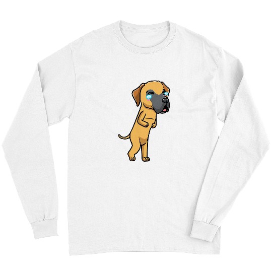 Great Dane Pet Dog German Mastiff Laughing Emoticon Long Sleeves