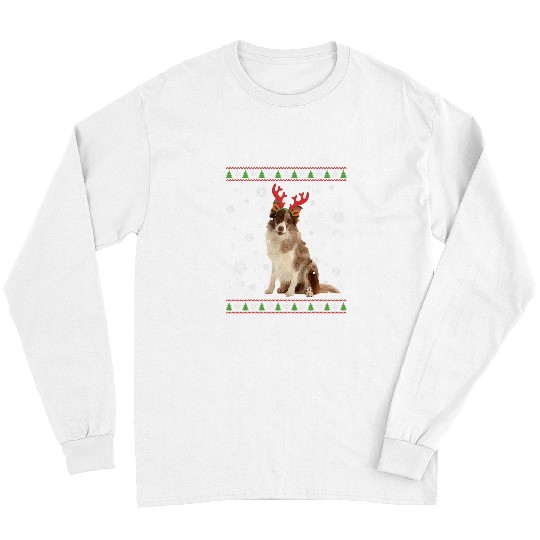 Border Collie Pet xmass Ugly Christmas Sweater Style 1 1 Long Sleeves