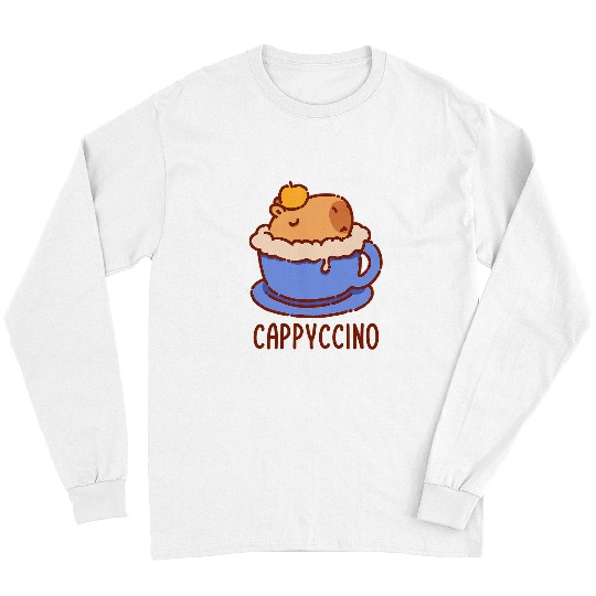 capybaras Mammal Cappyccino capybaras Coffee Funny Cute capybaras Lover Long Sleeves
