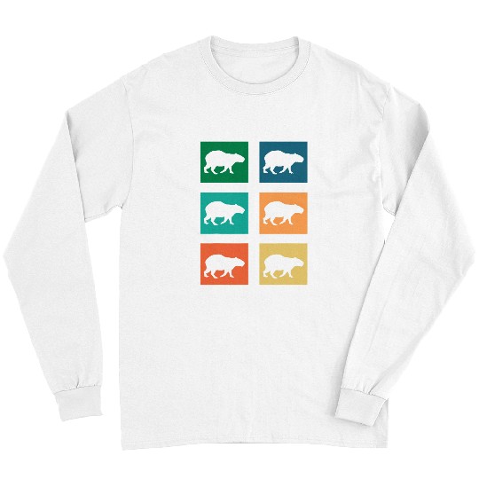 capybaras Mammal wild animal forest creature wilderness nature Long Sleeves