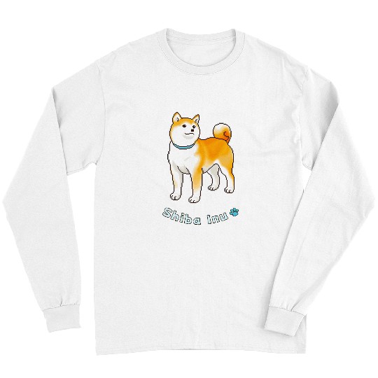 Shiba Inu Pet with Hopeful Expression Long Sleeves
