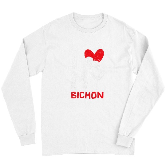 Bichon Pet Frise I Love My Bichon Frise Curly Hair Pup Puppy Lover Long Sleeves