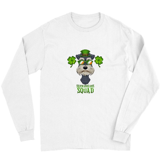 Schnauzer Pet Shenanigans Squad I St Patricks Day Miniature Long Sleeves
