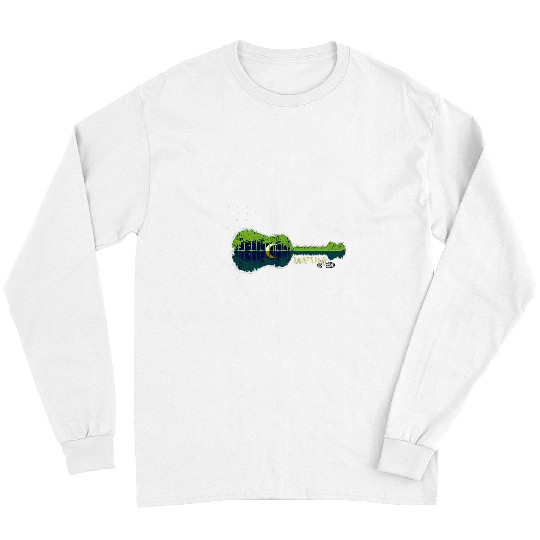 Funny Guitar Camping Camp Unplug Acoustic Guitar Forest Outdpor Camping Apparel Camper Long Sleeves