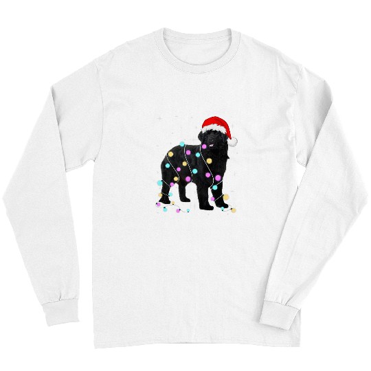 Newfoundland Pet Santa Hat Christmas Light Xmas Long Sleeves