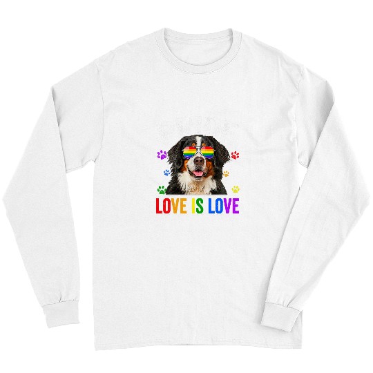 Bernese Mountain Pet LGBT Pride Bernese Mountain Gay Pride LGBT Rainbow Flag Long Sleeves