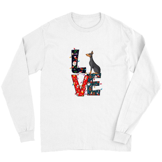 Doberman Pet Pinscher xmass Ornament Decor Ugly Christmas Sweater Long Sleeves