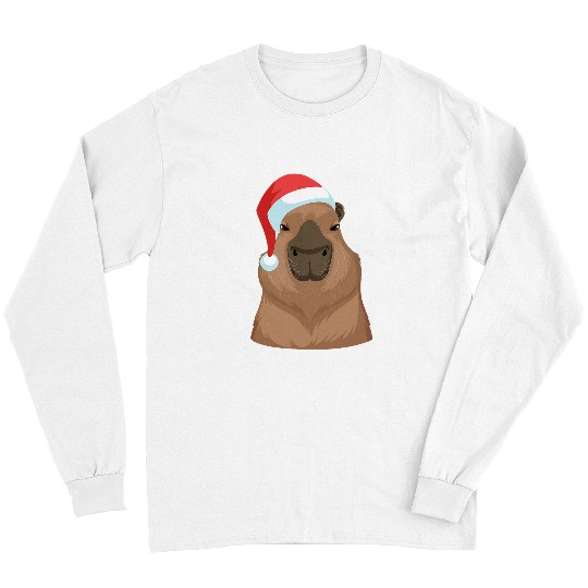 capybaras Mammal Santa Hat capybaras Christmas Long Sleeves
