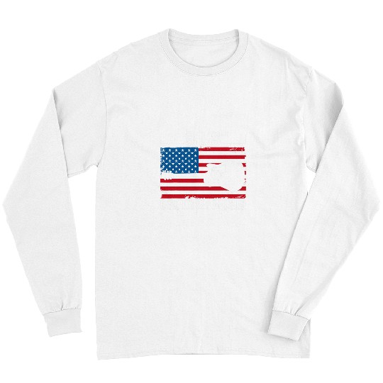 Funny Guitar 90s country music with american flag and Guitarist Long Sleeves