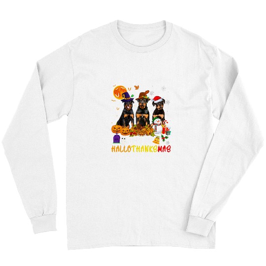 Rottweiler Pet Happy Hallothanksmas xmass Long Sleeves