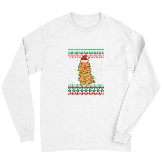 Golden Retriever Pet Ugly Christmas Sweater Long Sleeves