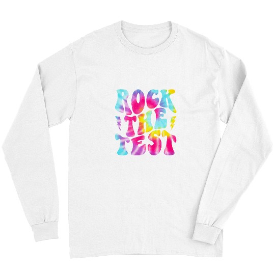Rock The Test Testing Day Retro Motivational Teacher Student 59 Long Sleeves