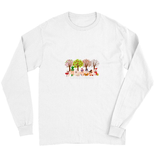 Pomeranian Pet Happy Everything Pomeranian Seasons All Year Tree Long Sleeves