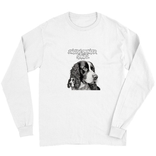 English Springer Spaniel Pet Goth Puppy Punk Rock 80s Long Sleeves