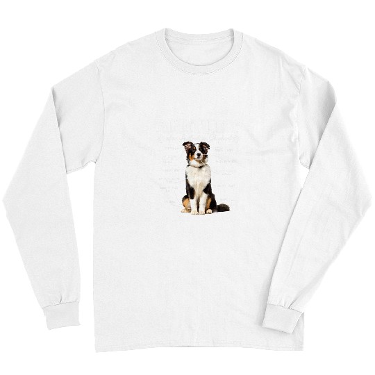 Australian Shepherd Pet Anatomy Of An Australian Shepherd Funny Cute Dog Mom Dad Long Sleeves