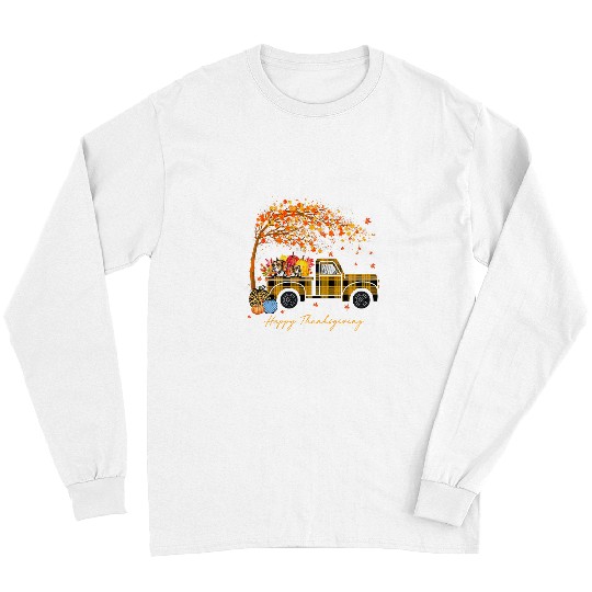 Beagle Pet Plaid Pumpkin Truck Autumn Fall Thanksgiving Dog 274 Long Sleeves