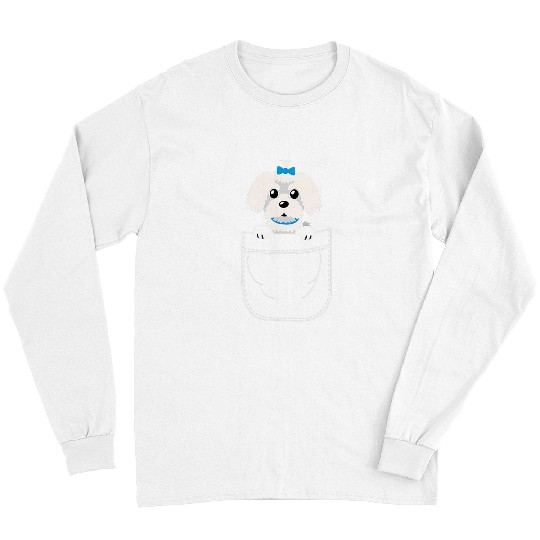 Maltese Pet Dog in Pocket Long Sleeves