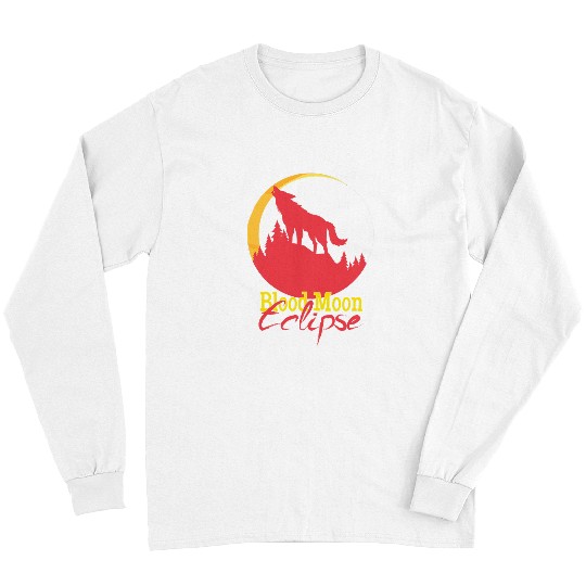 Coyote Mammal Blood Moon Eclipse Howling Long Sleeves