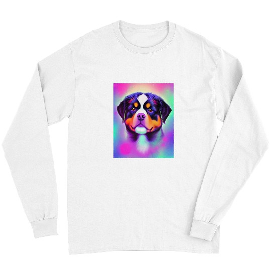 Rottweiler Pet Kawaii Rottweiler Pastel Goth Colourful Cute Long Sleeves