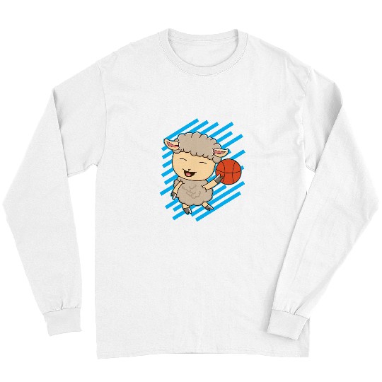 Sport Basketball Lamb Playing Basketball Hobby Basketball Player Long Sleeves