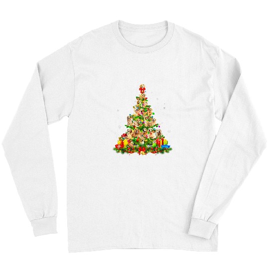 Golden Retriever Pet Christmas Tree xmass Party Long Sleeves