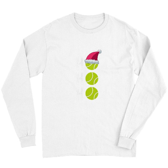 Sport Tennis Player Christmas Funny Santa Hat Holiday Ho Ho Ho Long Sleeves