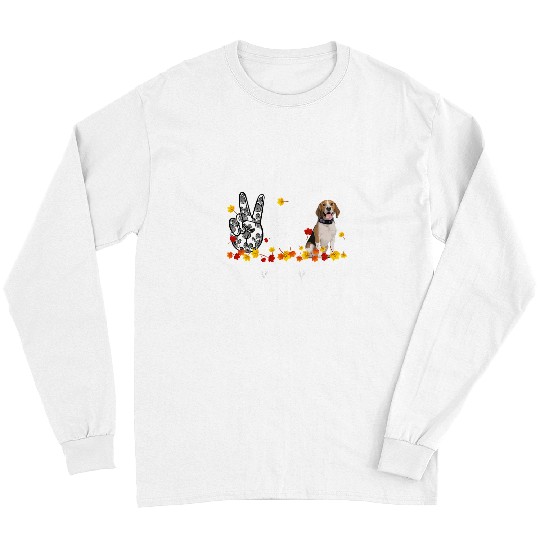 Beagle Pet Peace Loves Beagle Autumn Leaves Thanksgiving 141 Long Sleeves
