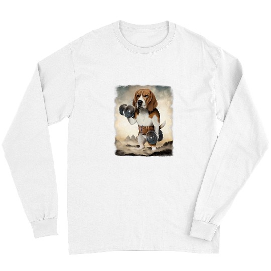 Beagle Pet Muscle Training Weightlifting with Dumbbell Long Sleeves