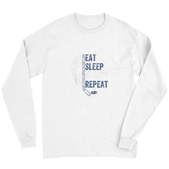 Sport Hockey Eat Sleep Hockey Repeat Youth Teen Adult Ice Hockey 2 Long Sleeves