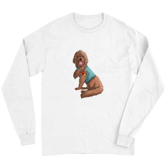 Labradoodle Pet Tattoo Ink Labradoodle I Love Mom Tattoo Dog Funny Mothers Day Long Sleeves