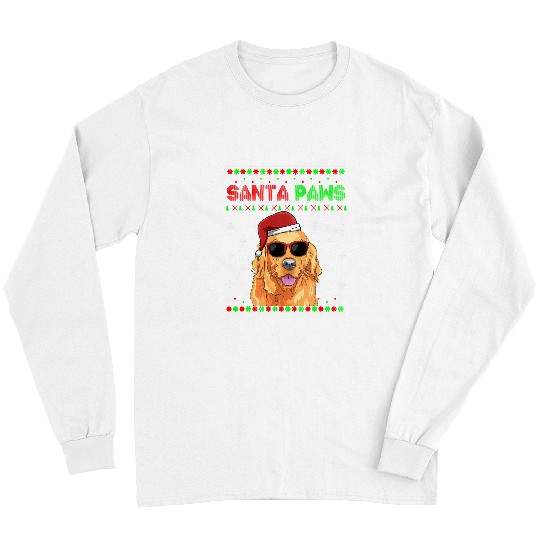 Golden Retriever Pet Funny Goldie Santa Paws Christmas 238 Long Sleeves