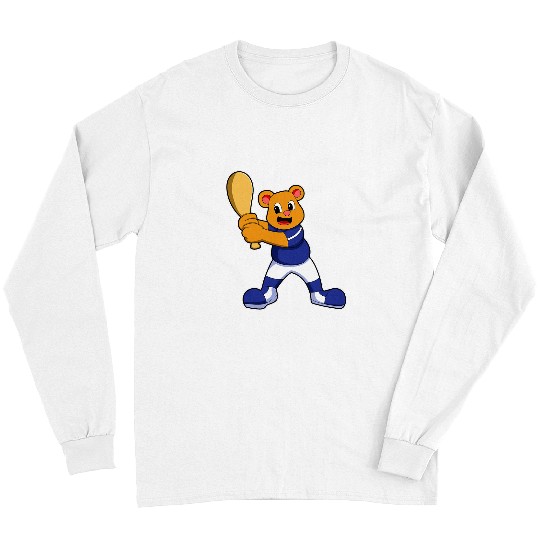 Sport Baseball Bear Baseball Baseball bat Sports Long Sleeves