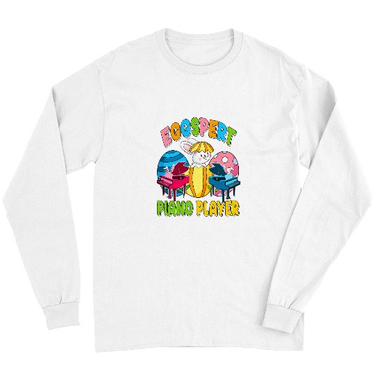 Funny Piano Music Easter Egg Expert Piano Player Easter Bunny Inside Eggs Long Sleeves