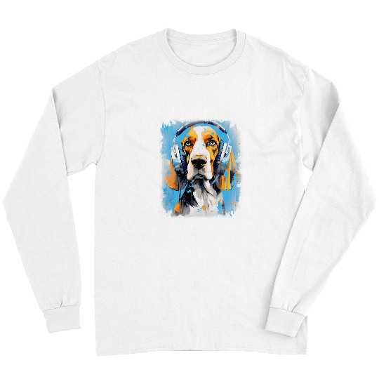 Coonhound Pet Rave EDM Treeing Walker Coonhound Dog Headphone 2 Long Sleeves