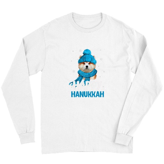 Akita Pet Happy Hanukkah Akita Chanukah Jewish Christmas Dog Long Sleeves
