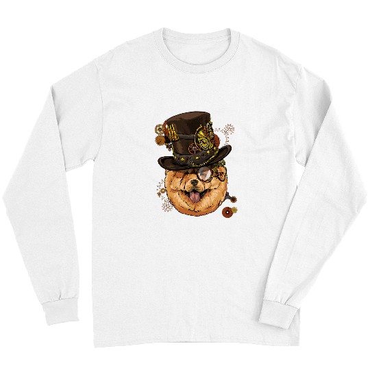 Chow Chow Pet Steampunk Gothic Chow Chow Dog Face Pet Puppy Long Sleeves