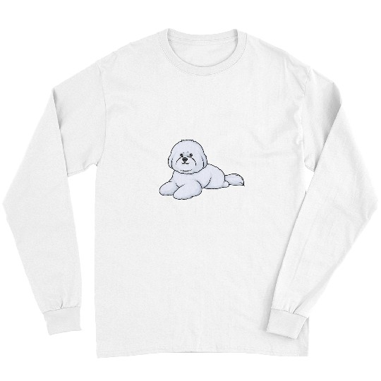 Bichon Pet Frise Dogs Bichon Frise Lying Down Funny Cute Long Sleeves