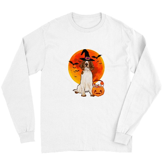 English Springer Spaniel Pet Dog Halloween Welsh Springer Spaniel Jack O Lantern Pumpkin Long Sleeves
