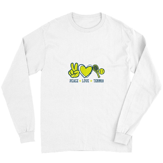 Sport Tennis Peace Love Tennis Cool Player Coachs Hippie Men Women Kids Long Sleeves