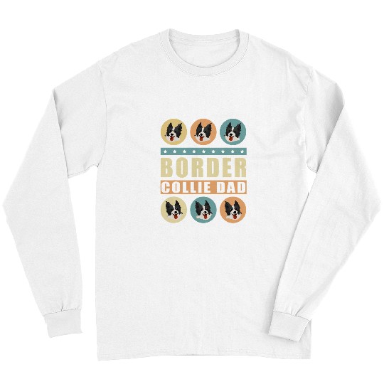 Border Collie Pet Mens Border Collie Dad Dog Owner Long Sleeves