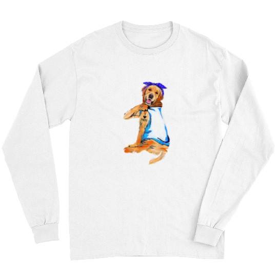 Golden Retriever Pet Women Gifts Golden Retriever Dog Tattoo I Love Mom Long Sleeves