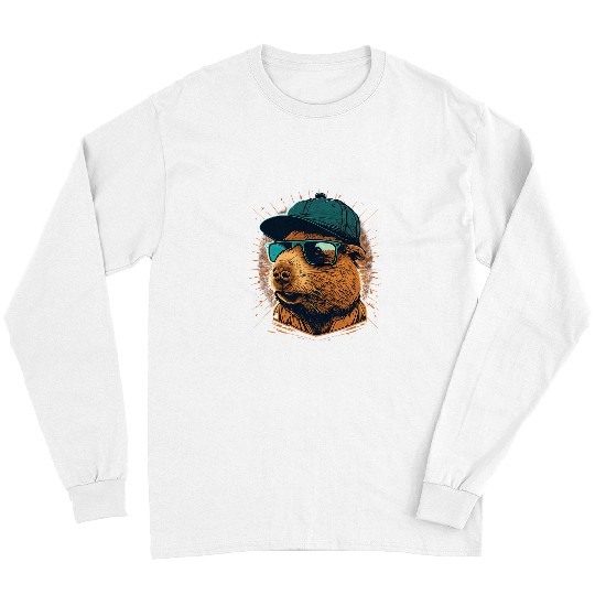 capybaras Mammal Cute and funny capybaras Rap DJ hiphop RB Music 1 Long Sleeves