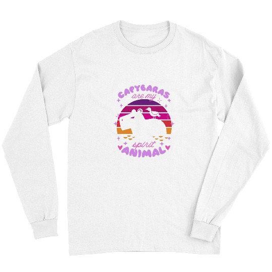 capybaras Mammal ARE MY SPIRIT ANIMAL Funny capybaras Sunset Meme Long Sleeves