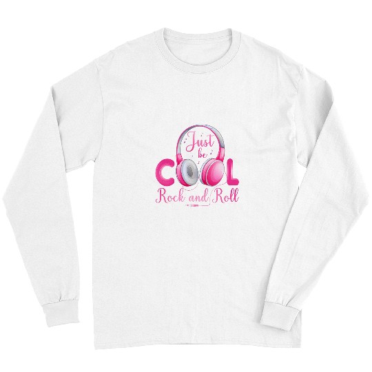 Funny Guitar Just Be Cool Rock And Roll Mens Music Cotton Graphic Guitar Long Sleeves