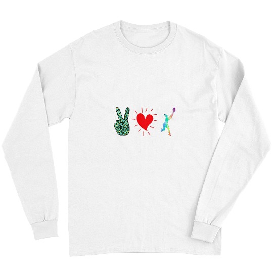 Sport Tennis Peace Love Tennis Player Girl Long Sleeves